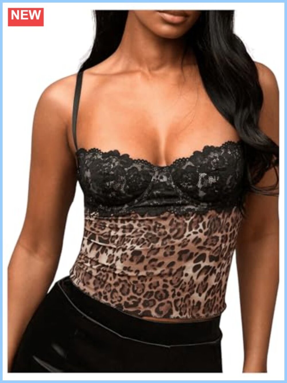Floral Embroidery Sweetheart Lace Trim Tank